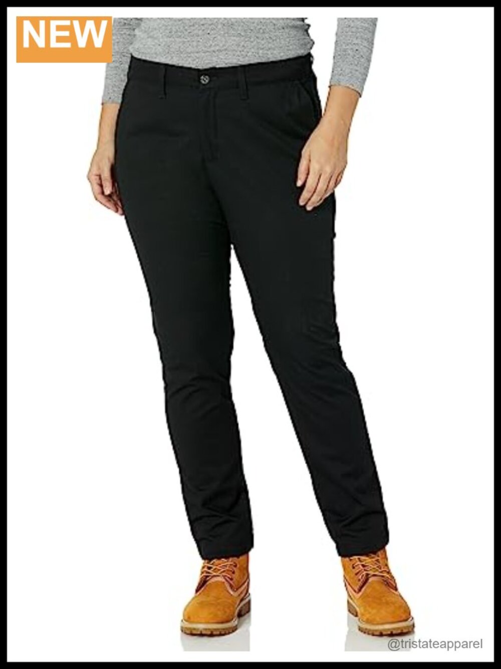 Women's Plus Skinny Twill Work Pants Stretch Slim Fit